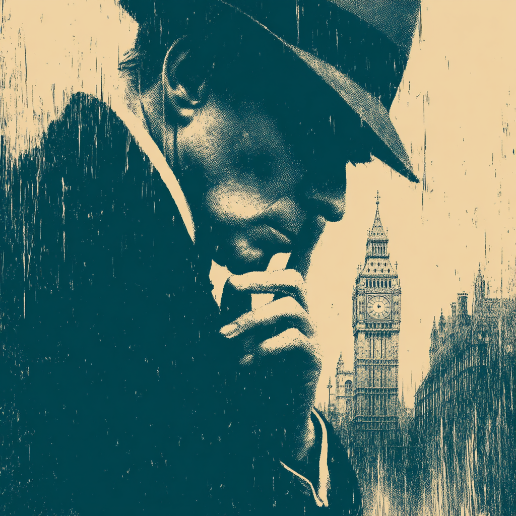 British Detective AI Narrator Illustration